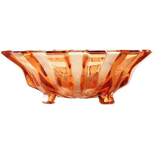 Bol en verre vintage Inwald pour Hermanova Hut, Tchécoslovaquie 1950