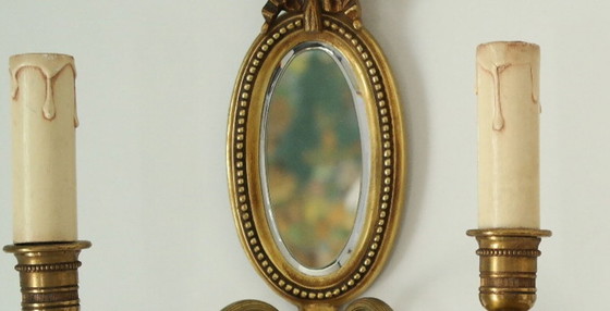Image 1 of Coppia di applique in bronzo in stile Luigi XVI di Lucien Gau