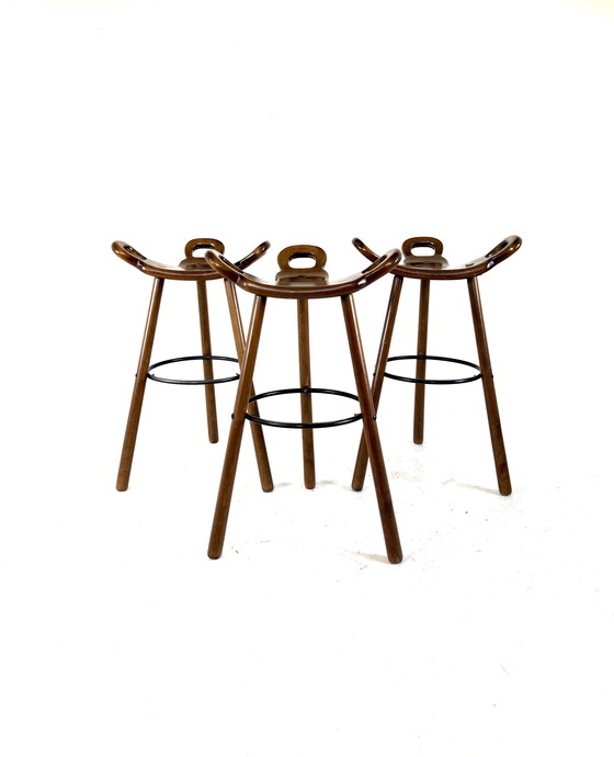 Image 1 of 3 tabourets de bar vintage « Marbella », Conoform '60