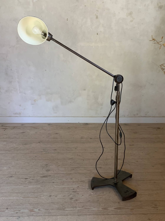 lampadaire industriel vintage pour atelier – polished steel, Metal, Industrieel (photo 12 of 15)