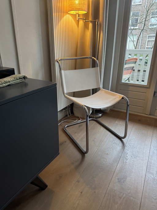 2 x leren / chrome stoel