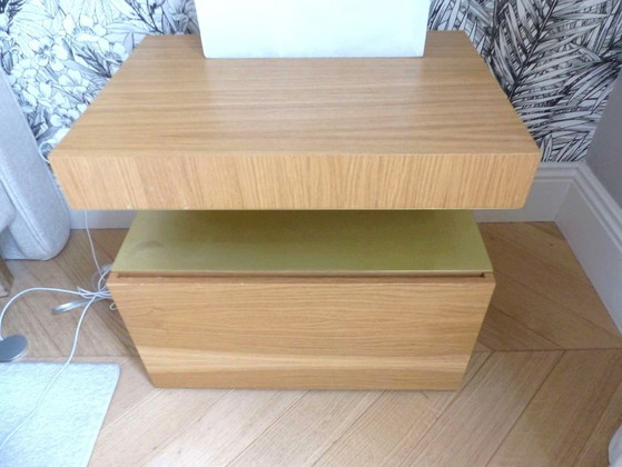 Image 1 of Pair of "Hook Side Table W/Drawer" bedside tables, designed by HMD Interiors