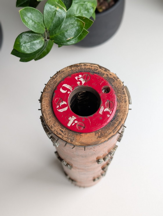 Raro Cilindro di Stampa Antico "3 Gelb" (Motivo 2476) – Timbro – Oggetti decorativi, Metal, Wood (photo 6 of 8)