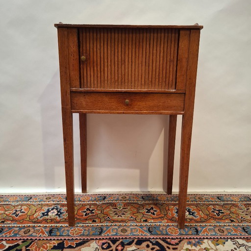 Antiek Hollands Potten- Of Nachtkastje Van Massief Eikenhout Uit De Periode Rond 1800 (Louis Seize-Stijl) (photo 2 of 11)