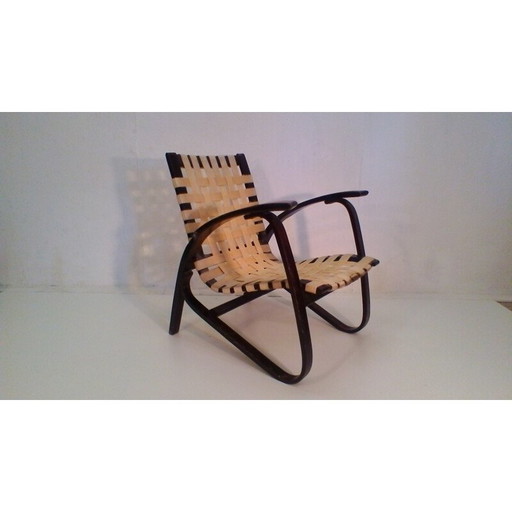 Fauteuil vintage en hêtre par Jan Vaněk - années 1930