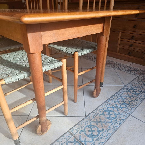 Solid Cherry Wood Dining Set - Shaker Style - Roche Bobois (photo 4 of 6)