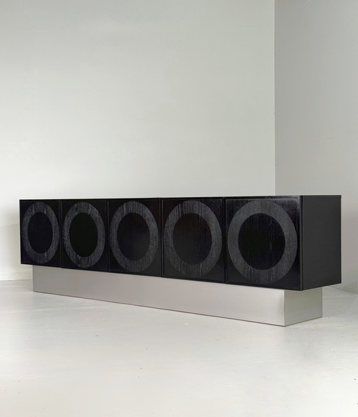 Black Brutalist Circular Credenza, Musterring Belgium