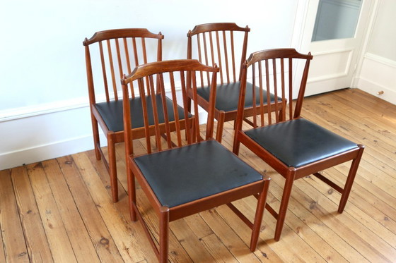 Image 1 of Set of 4 Scandinavian vintage Breox teak chairs, 1960