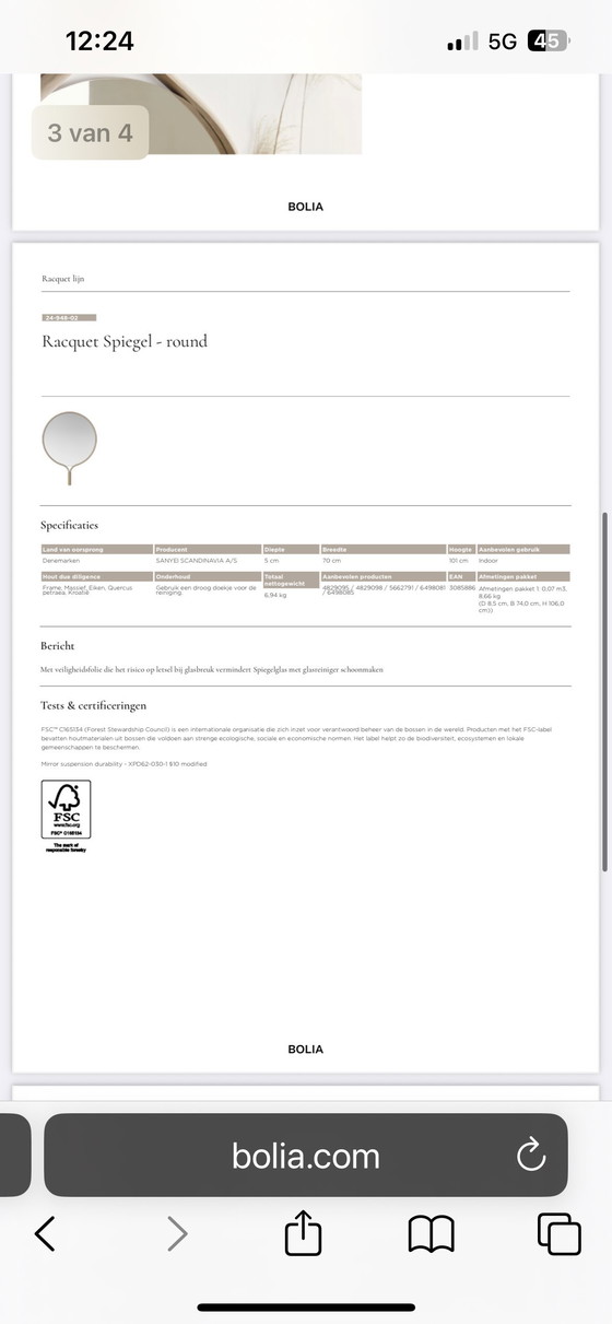 Image 1 of Spiegel racket bolia