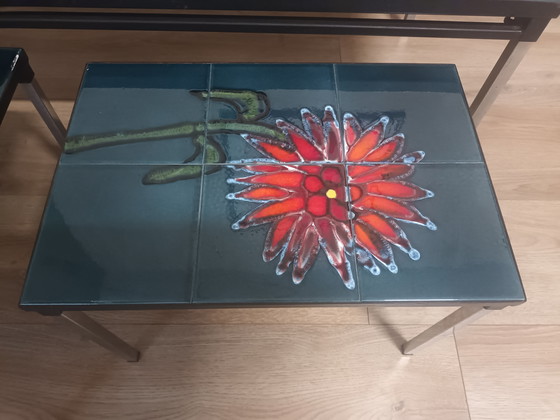 Image 1 of Vintage coffee table Adri with tiles
