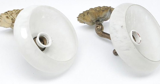 Vintage Brass and Glass Sconces, 1930s, Set of 2 – Wall lights (photo 4 of 5)