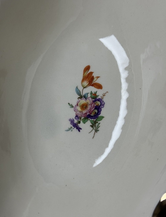 Image 1 of Boch Frères Keramis Art Deco Kom – Decor “Bouquet de Saxe”, België, jaren 30