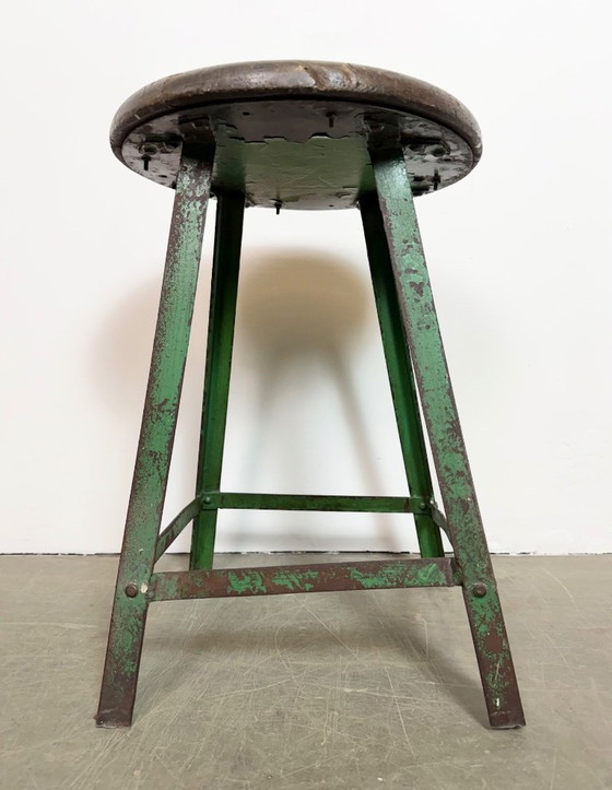 Image 1 of Green Industrial Workshop Stool, 1960s