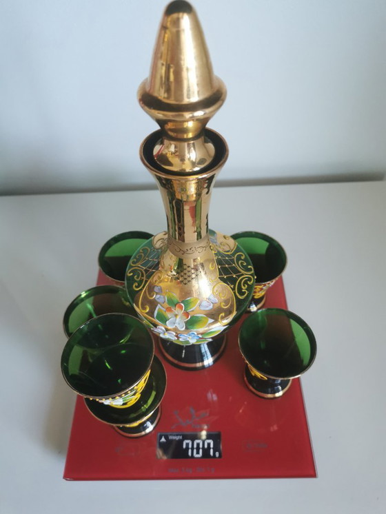 Image 1 of MURANO-GLASFLES OF -FLES EN ZES GLASJES