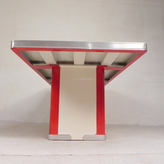 Ahrend Oda dining table, desk, with aluminum edge, 1950s – Plastic, Metal (photo 29 of 29)