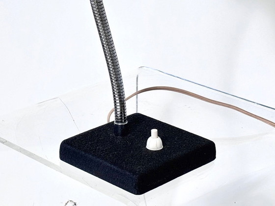Vintage Gooseneck Table Lamp, 1960s, Metal, White (photo 10 of 15)