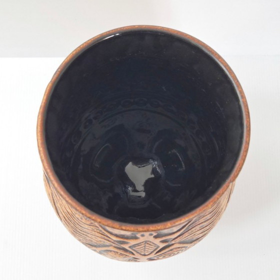 Image 1 of VINTAGE TRIPOD VASE WITH LIZARDS 1960 CERAMIC JASBA 60S 1960S MAYA TIKI