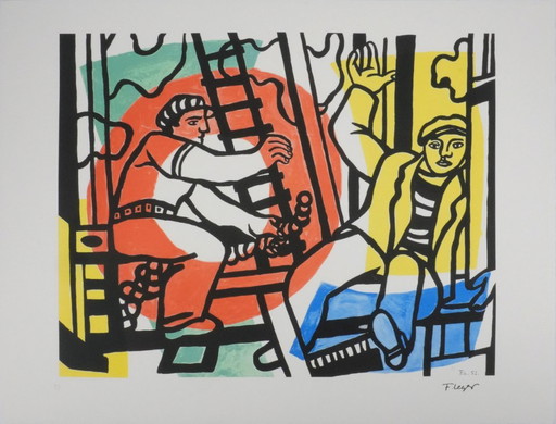 Fernand Leger : Les Constructeurs, Lithographie Signée – lithos zeefdrukken, Paper