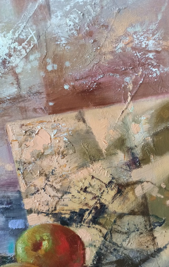 Originales Ölgemälde, abstraktes Fruchtstillleben, Äpfel – Gemälde & Zeichnungen, Canvas (photo 7 of 11)