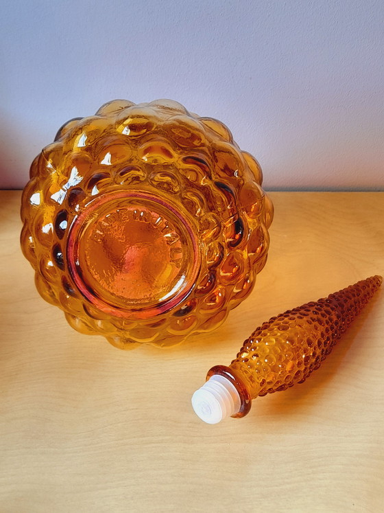 Image 1 of Italiaanse karaf van amberkleurig glas, Empoli, 1970