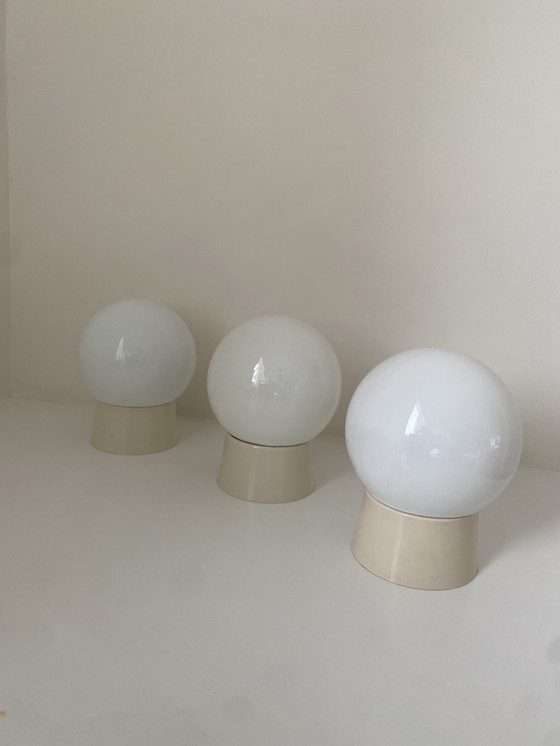 Image 1 of Set of 3 Retro CORODEX wall lamps / globe lamps / ceiling lamps