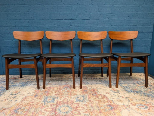 4x chaises design vintage, Schiønning & Elgaard, 1960