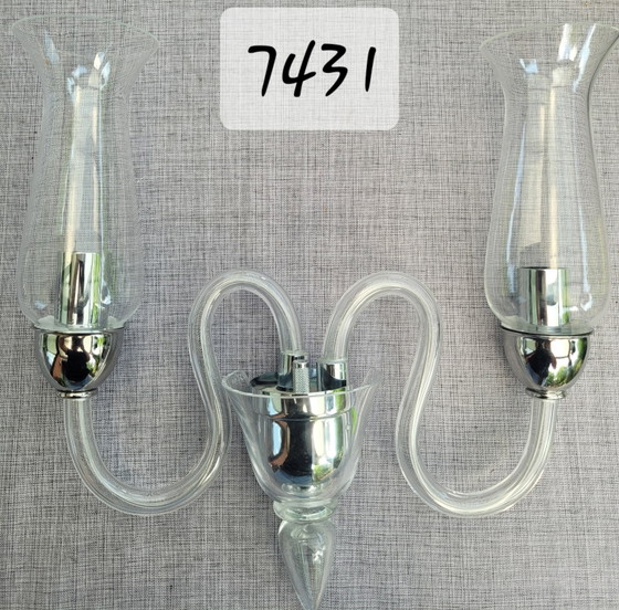 Image 1 of 4 original De Majo wall lamps, Murano, signed Italy