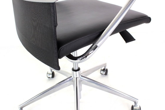 wie Neu! Art Collection Executive Desk Chair, Luxus Schreibtischstuhl Premium Leder, Chrom, Aluminium (photo 6 of 18)