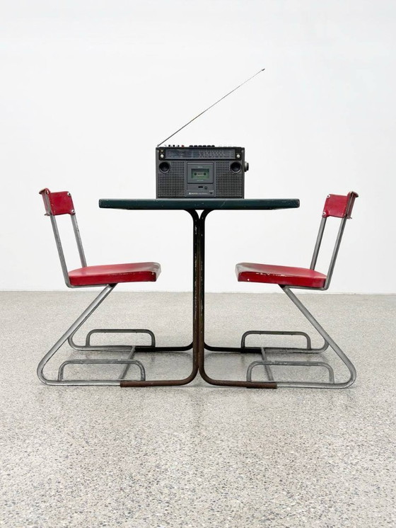 Image 1 of Set aus 2 Stühlen mit Tisch von Cindy Crawford Steiger für Embru, 1930er Jahre