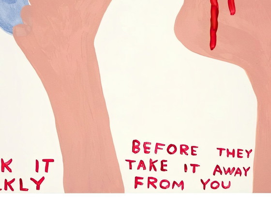 Image 1 of Wine. Drink it quickly before they take it away from you - D. Shrigley - Poster 50 × 70 cm