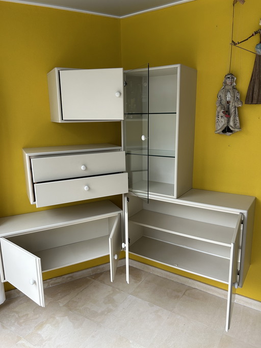 Hulsta wall-mounted cabinet, vintage 80s design.