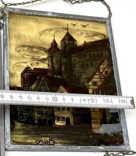 Image 1 of Konvolut dekorativer Glasbilder in Bleiverglasung – Deutschland, ca. 1955–1975