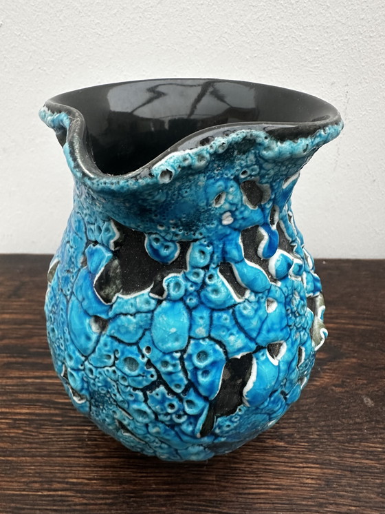 Image 1 of Brocca decorativa vintage Fat Lava Blue