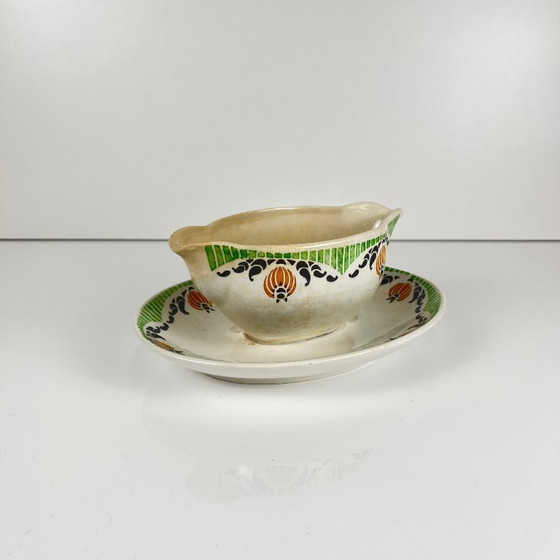Image 1 of Sarreguemines "Maroussia" gravy boat, early 20th century