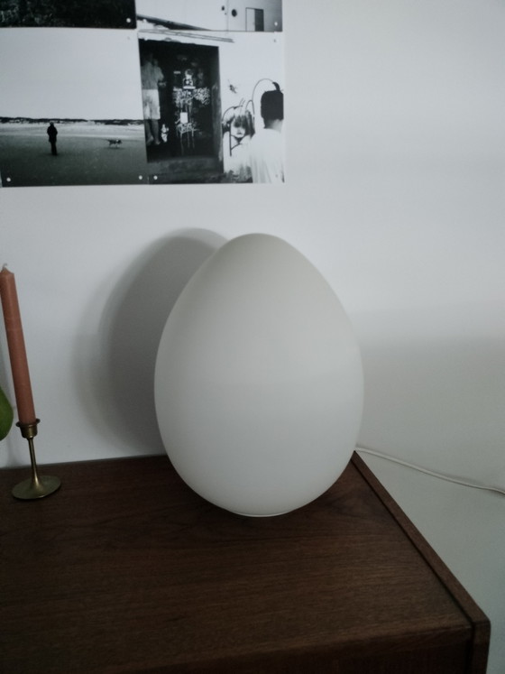 Image 1 of Vintage, Space Age egg-shaped glass table lamp, Domec