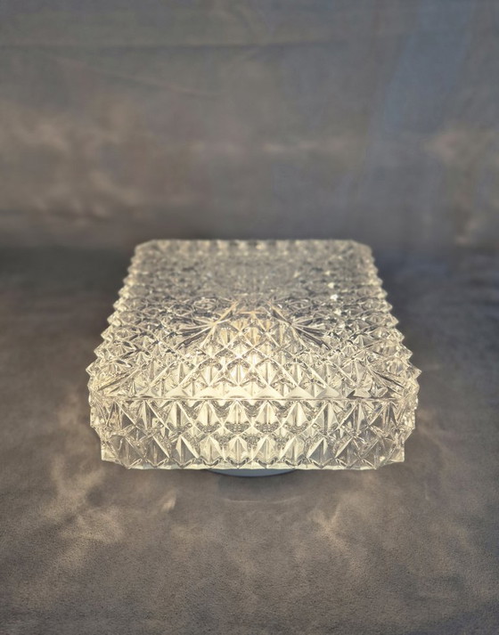 Image 1 of Vintage MASSIVE 70572 Crystal Ceiling/Wall Light | 20x20cm | E27 | Elegant Glass Fixture