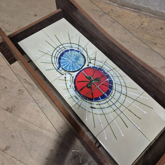 Image 1 of Couchtisch aus der Mitte des 20. Jahrhunderts mit Keramikfliesenplatte, 1970er Jahre