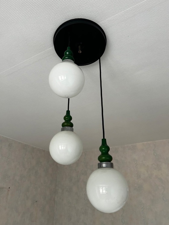 Lampada a sospensione vintage a 3 punti luce (altezza regolabile) – Lampade a sospensione, Glass, Metal (photo 5 of 8)