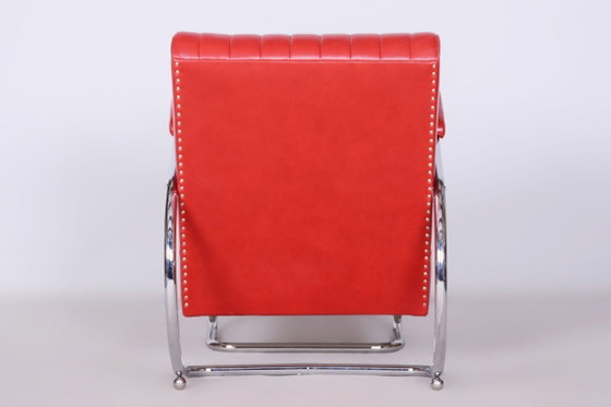 Coppia di poltrone Bauhaus restaurate, di Hynek Gottwald, in pelle, ceche, anni '30. – Leather, Metal (photo 10 of 17)