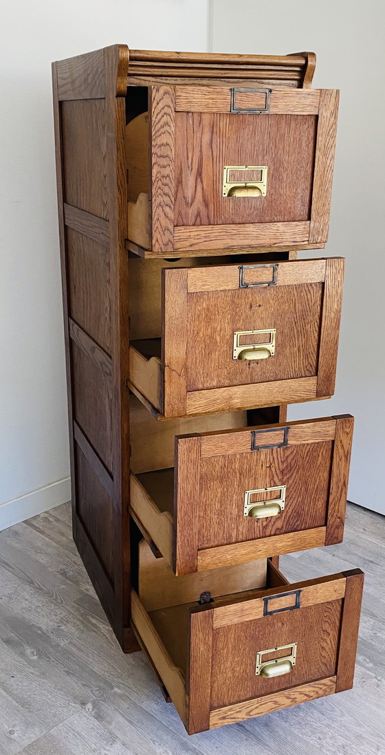 Image 1 of Classeur en chêne vintage | commode | cabinet de notaire