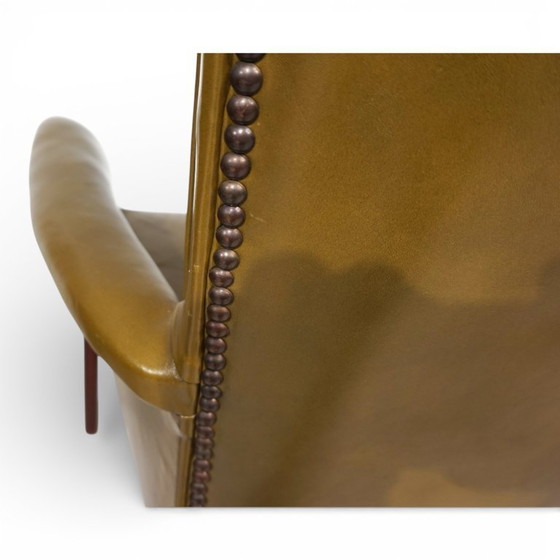 Image 1 of Zwei moosgrüne Froxfield-Ledersessel von Parker Knoll, 1960