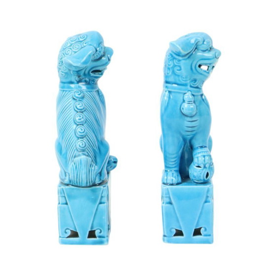 Image 1 of Foo Dog Temple Lion Statues 16cm