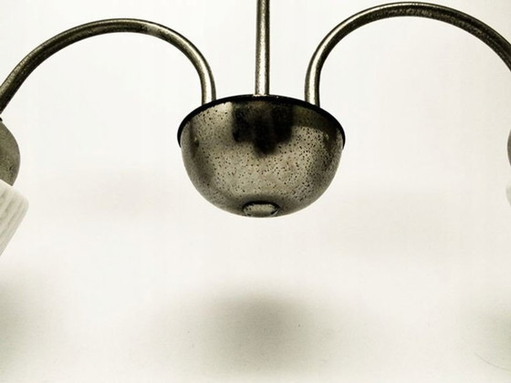 Czechoslovakian Postmodern Chandelier, 1970s – Glass, Metal (photo 5 of 8)