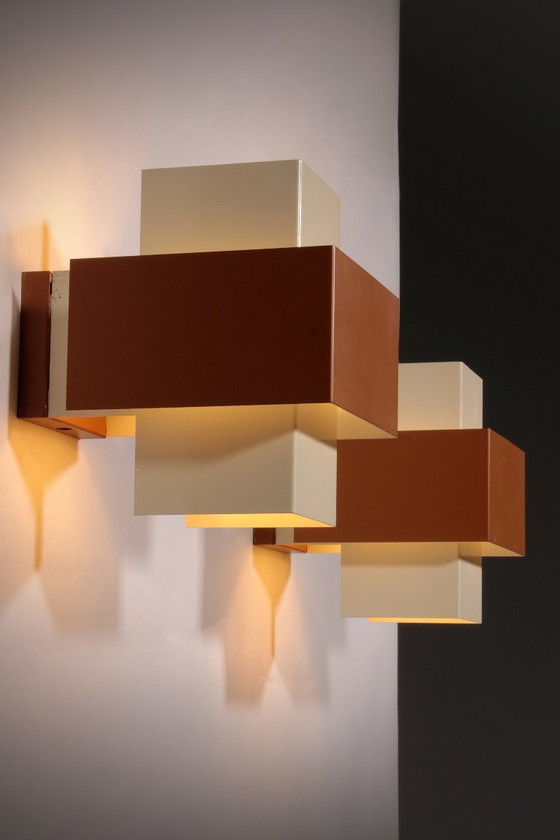 Image 1 of Pair of Geometric Philips Wall Lights, 1960