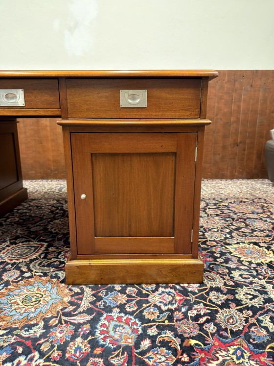 Grande Scrivania Chesterfield Inglese Classica Partner Desk – Scrivanie, Leather, Metal (photo 11 of 20)