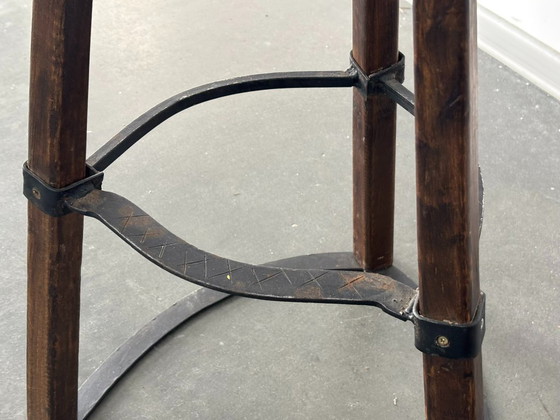 Set of 3 Vintage Brutalist Marbella Stools by Sergio Rodrigues – Barstools, Iron, Textile (photo 11 of 13)