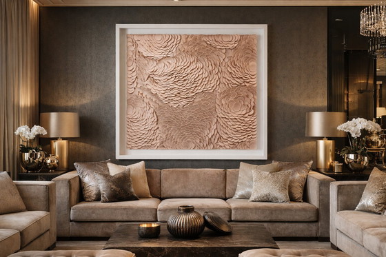 Image 1 of Large sculptural wall sculpture – handmade leather – 3D relief – XXL format