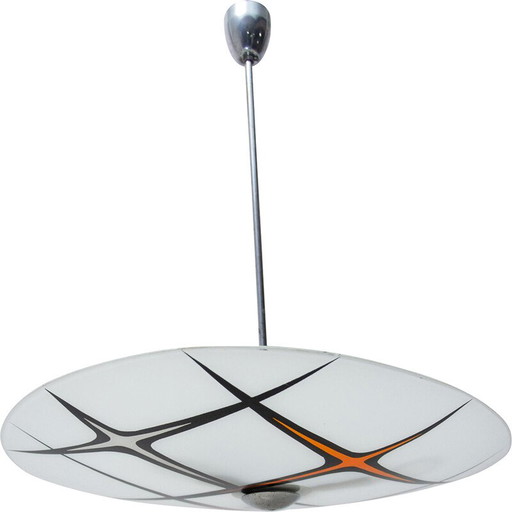 Mid century space age hanglamp, Tsjecho-Slowakije 1950-1960