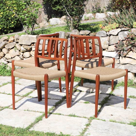 Image 1 of Teakhouten stoelen, model 83, van Niels Otto Møller, 1960