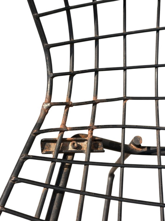 Image 1 of Ensemble authentique de 4 chaises Harry Bertoia Wire pour Knoll - Acier et coussins d'origine
